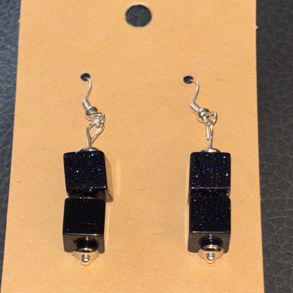 Handmade Blue Goldstone Earrings